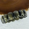 Good Grade Black Obsidian Bracelet 49.54g 18cm 20.0 by 15.3 by 7.8mm 14 pcs - Huangs Jadeite and Jewelry Pte Ltd
