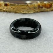 Type A Black Wuji Jadeite Ring 4.21g 7.4 by 3.6mm US8 HK17.75 - Huangs Jadeite and Jewelry Pte Ltd