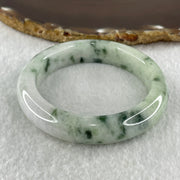 Type A Natural Light Green Light Lavender with Blueish Green Piao Hua Flora Patches Jadeite Bangle 53.61g Inner Diameter 51.5mm 12.2 by 8.5mm (Very Slight Internal Lines) - Huangs Jadeite and Jewelry Pte Ltd