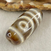 Natural Powerful Tibetan Old Oily Agate 2 Eyes Dzi Bead Heavenly Master (Tian Zhu) 二眼天诛 8.31g 28.9 by 13.7mm - Huangs Jadeite and Jewelry Pte Ltd