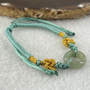 Type A Blueish Green Jadeite Ping An Kou String Bracelet 2.82g 15.2 by 5.1mm - Huangs Jadeite and Jewelry Pte Ltd