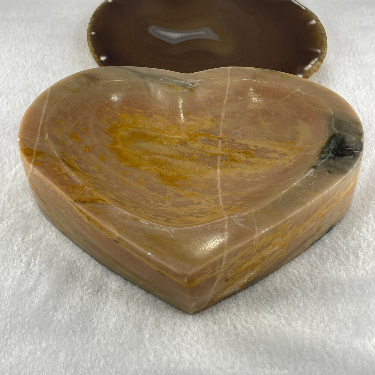 Natural Polychrome Jasper Heart Shape Plate 1,401.5g 170.0 by 140.0 by 38.8mm - Huangs Jadeite and Jewelry Pte Ltd