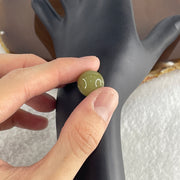Natural Type A Yellowish Green Jadeite Bead Charm 4.15g 13.9mm - Huangs Jadeite and Jewelry Pte Ltd