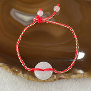 Type A Lavender Jadeite Ping An Kou Donut Charm in String Bracelet 4.20g 16.6 by 5.2mm - Huangs Jadeite and Jewelry Pte Ltd