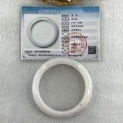 Type A Natural White to Faint Lavender Faint Green Jadeite Bangle 48.50g Inner Diameter 49.8mm 13.2 by 7.8mm (Very Slight Internal Lines) - Huangs Jadeite and Jewelry Pte Ltd