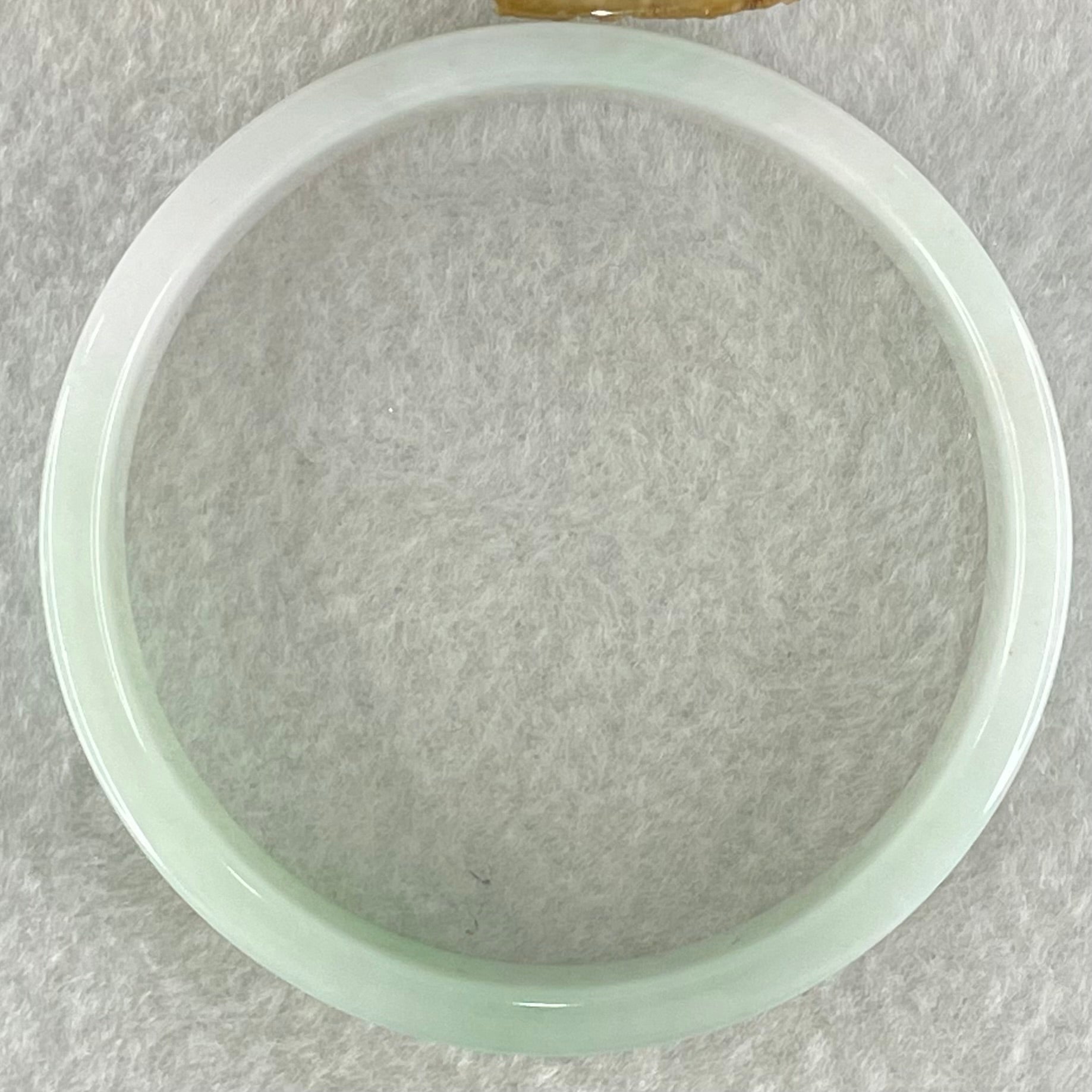 Type A Green Lavender with Yellow Spot Jadeite Flat Round Bangle 27.20g Internal Diameter 51.8mm 12.7 by 4.0mm (Perfect) - Huangs Jadeite and Jewelry Pte Ltd