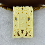 Ivory Fruit Seed Tagua Nut Pendent 象牙果粉雕刻常胜将军吊坠挂项链 28.56g 59.1 by 37.8 by 9.9mm - Huangs Jadeite and Jewelry Pte Ltd