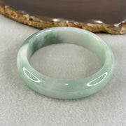 Type A Light Blueish Green with Blueish Green Oval Jadeite Bangle 40.32g Inner Diameter 53.3mm 12.8 by 6.6mm (Close to Perfect) - Huangs Jadeite and Jewelry Pte Ltd