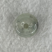 Type A Semi Icy Light Green With Wuji Grey Piao Hua Jadeite Ping An Kou Charm/Pendant 2.41g 13.0 by 7.0mm - Huangs Jadeite and Jewelry Pte Ltd