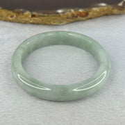 Type A Light Green with Lavender Jadeite Oval Bangle 28.33g Internal Diameter 52.1mm 9.5 by 6.5mm (Very Slight Internal Line) - Huangs Jadeite and Jewelry Pte Ltd