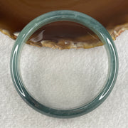 Certified Type A Semi Icy Blueish Green Jadeite Bangle 39.74g inner diameter 59.3mm 12.1 by 6.1mm (Close to Perfect) - Huangs Jadeite and Jewelry Pte Ltd