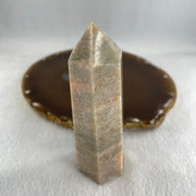 Natural Grey Orange Calcite Quartz Tower Display 180.49g 101.4 by 36.5 by 32.1mm - Huangs Jadeite and Jewelry Pte Ltd