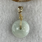Natural Type A Light Green Jadeite Ping An Kou Pendant | 16mm Plump Jade Peace Disc Talisman (3.12g | 16.0 x 5.4mm) - Huangs Jadeite and Jewelry Pte Ltd