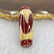 Natural Powerful Tibetan Old Oily Red Yellowish White Agate Tiger Tooth Daluo Dzi Bead Heavenly Master (Tian Zhu) 虎牙天珠 10.43g 38.4 by 13.0mm - Huangs Jadeite and Jewelry Pte Ltd