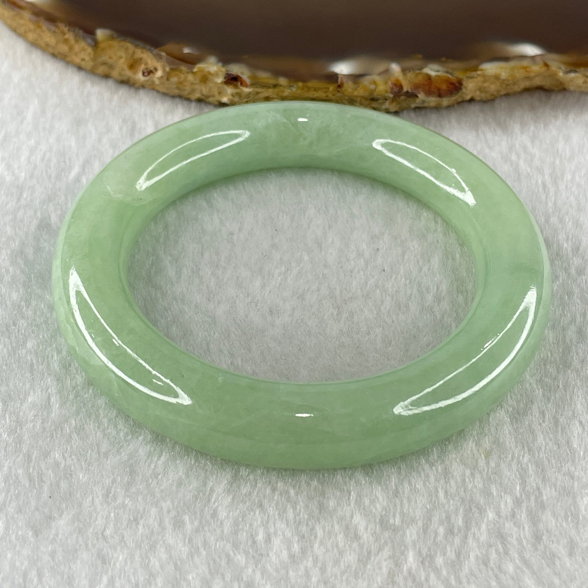 Natural Type A Full Apple Green Jadeite Bangle 61.62g Inner Diameter 50.1mm 11.5 by 11.3mm (External and Internal Lines) - Huangs Jadeite and Jewelry Pte Ltd