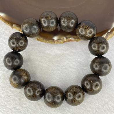 Natural Old Wild Malaysia Agarwood Bracelet (Sinking Type) 天然老野生马来西亚沉香手链 44.76g 20cm 18.5mm 13 Beads - Huangs Jadeite and Jewelry Pte Ltd