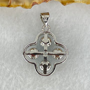 Above Average Grade Rare Natural Blue Dumortierite Rutilated Quartz in S925 Four Leaf Clover Pendant 2.18g 4.0mm 4pcs - Huangs Jadeite and Jewelry Pte Ltd