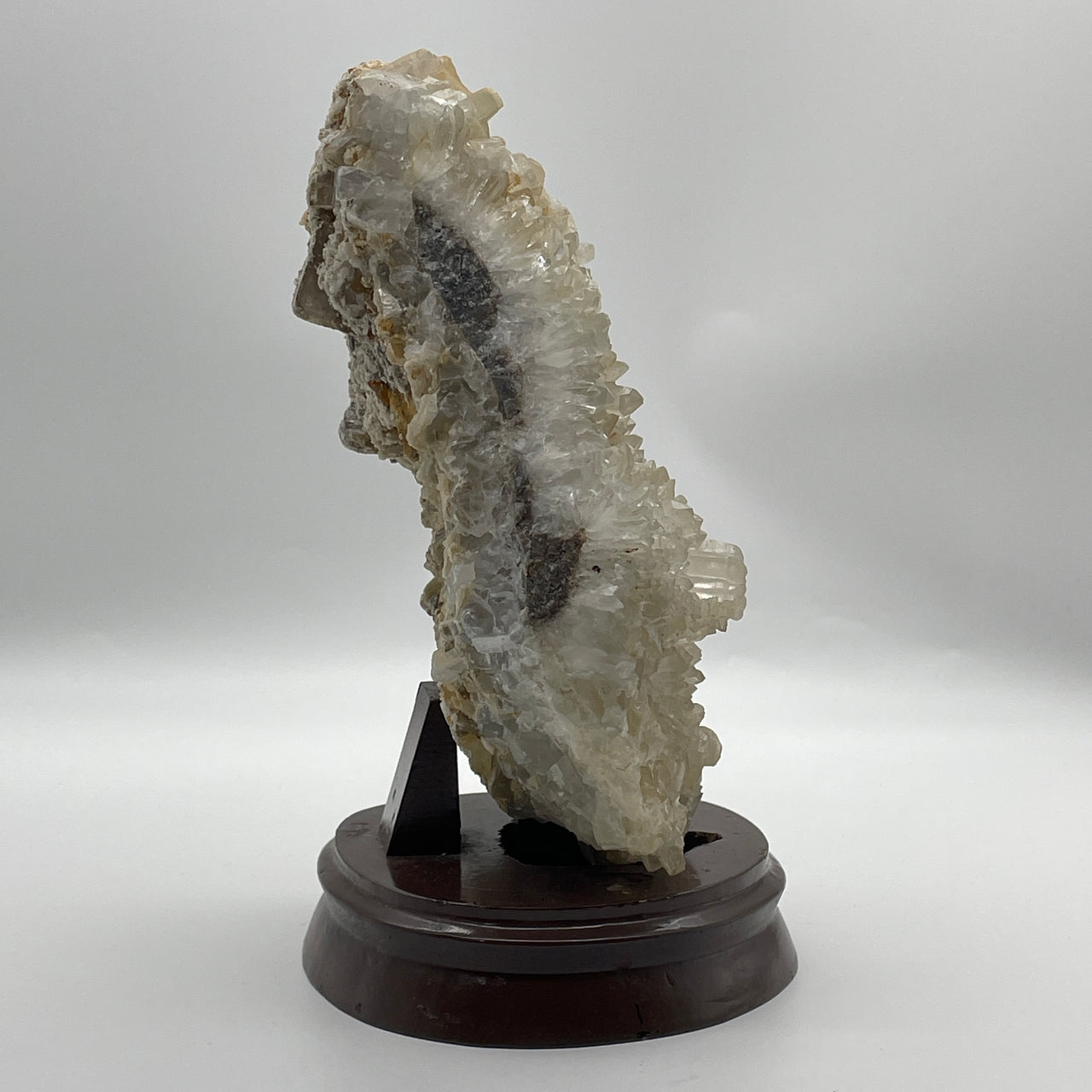 Natural Clear Quartz with Yellowish Rough Irregular Shaped with Wooden Stand Display 3,545.5g 175.0 by 130.0 by 230.0mm