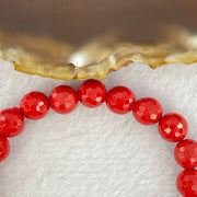 Natural Red Cinnabar Beads Bracelet with Flower Charm and Amber Pumpkin 26.20g 11.6 by 9.6mm 8.2mm 22 Beads - Huangs Jadeite and Jewelry Pte Ltd