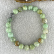 Natural Green Serpentine Beads Bracelet 21.40g 16.5cm 8.7mm 23Beads - Huangs Jadeite and Jewelry Pte Ltd
