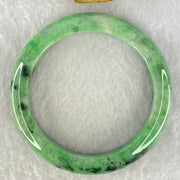 Type A Spicy Green With Dark Green Piao Hua Jadeite Bangle Internal Diameter 56.3mm 58.27g 11.9 by 9.0mm (Close to Perfect) - Huangs Jadeite and Jewelry Pte Ltd