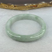 Type A Light Green with Lavender Jadeite Oval Bangle 28.33g Internal Diameter 52.1mm 9.5 by 6.5mm (Very Slight Internal Line) - Huangs Jadeite and Jewelry Pte Ltd