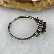 Natural Pink Cubic Zirconia Ring in S925 Sliver 1.53g 5.4 by 4.9 by 3.0mm (Adjustable Size) - Huangs Jadeite and Jewelry Pte Ltd