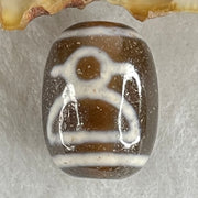 Natural Powerful Tibetan Old Oily Double Agate Cai Shen Dzi Bead Heavenly Master (Tian Zhu) 财神长天珠 4.62g 17.5 by 13.1mm - Huangs Jadeite and Jewelry Pte Ltd