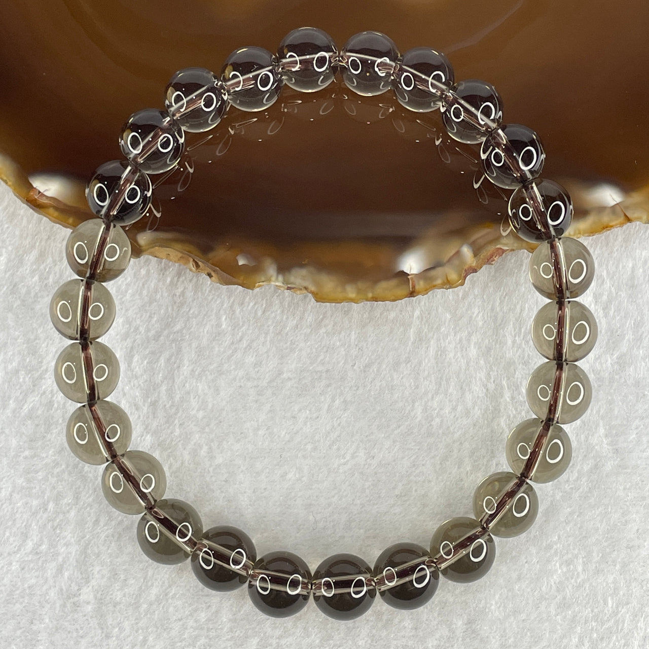 Natural Smoky Quartz Beads Bracelet 32.45g 21cm 10.0mm 26Beads