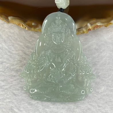 Grand Master Icy Type A Sky Blue Jadeite Du Mu 度母 Jadeite Pendant 27.35g 55.0 by 48.0 by 6.0mm - Huangs Jadeite and Jewelry Pte Ltd