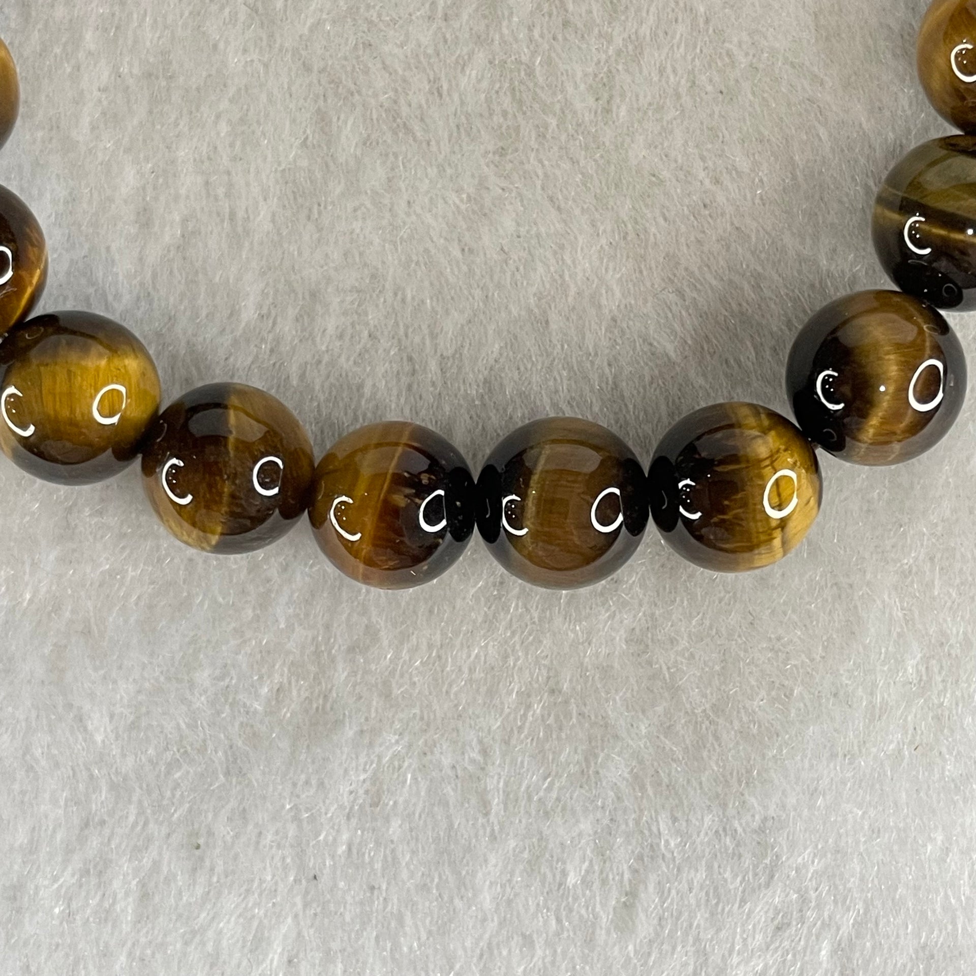 Natural Yellow Tiger's Eye Quartz Beads Bracelet 18.55g 16cm 8.5mm 23 Beads - Huangs Jadeite and Jewelry Pte Ltd