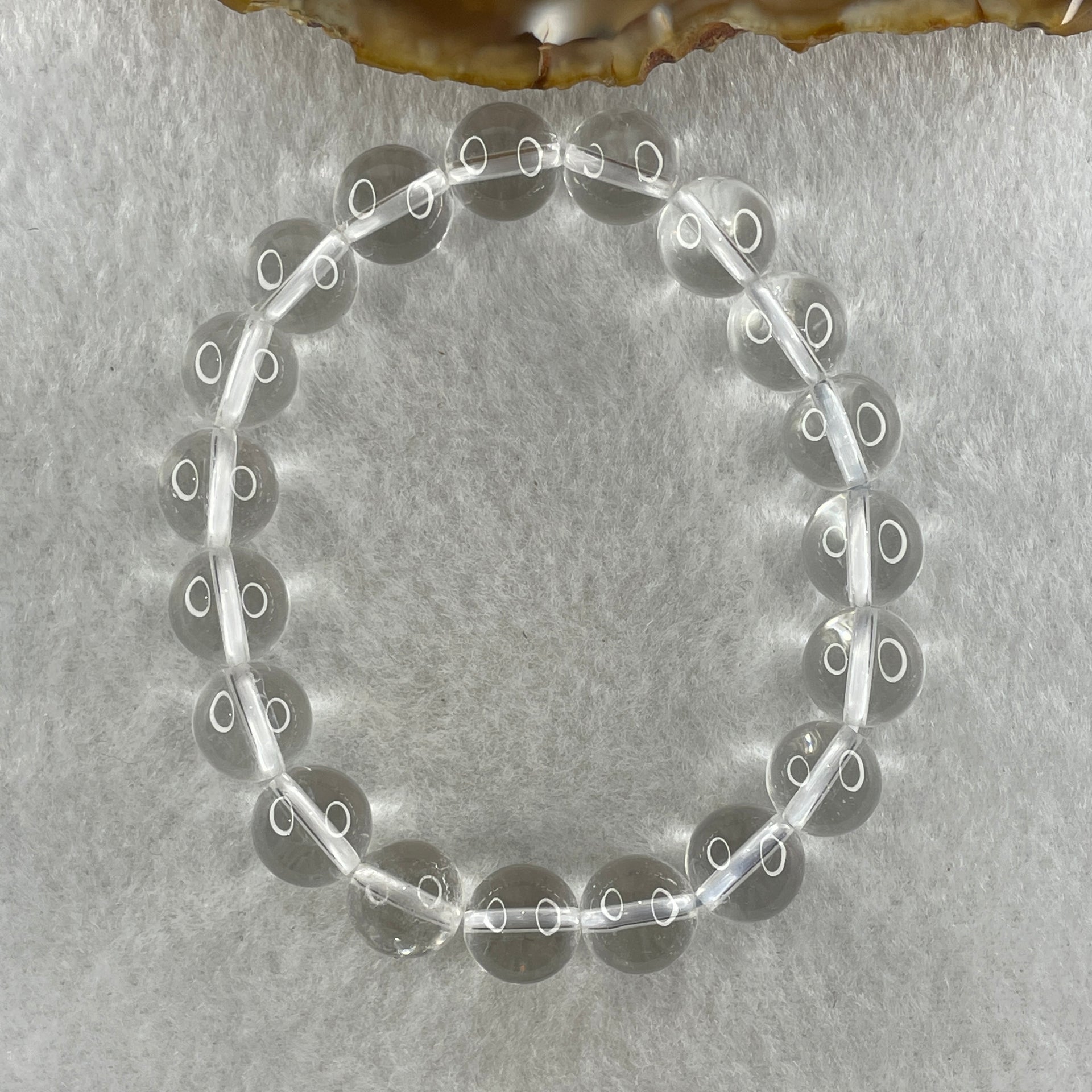 Natural Clear Quartz Beads Bracelet 25.89g 15cm 10.1mm 19 Beads - Huangs Jadeite and Jewelry Pte Ltd