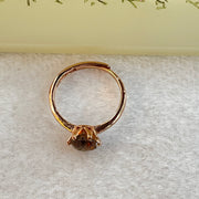 Natural Smoky Quartz In 925 Sliver Rose Gold Colour Ring (Adjustable Size) 1.82g 6.4 by 3.5 by 5.4mm - Huangs Jadeite and Jewelry Pte Ltd