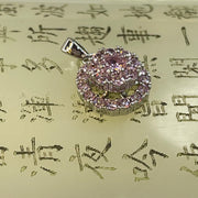 Pink Cubic Zirconia in Sliver Spinning Pendent 2.55g 12.5 by 6.8mm - Huangs Jadeite and Jewelry Pte Ltd
