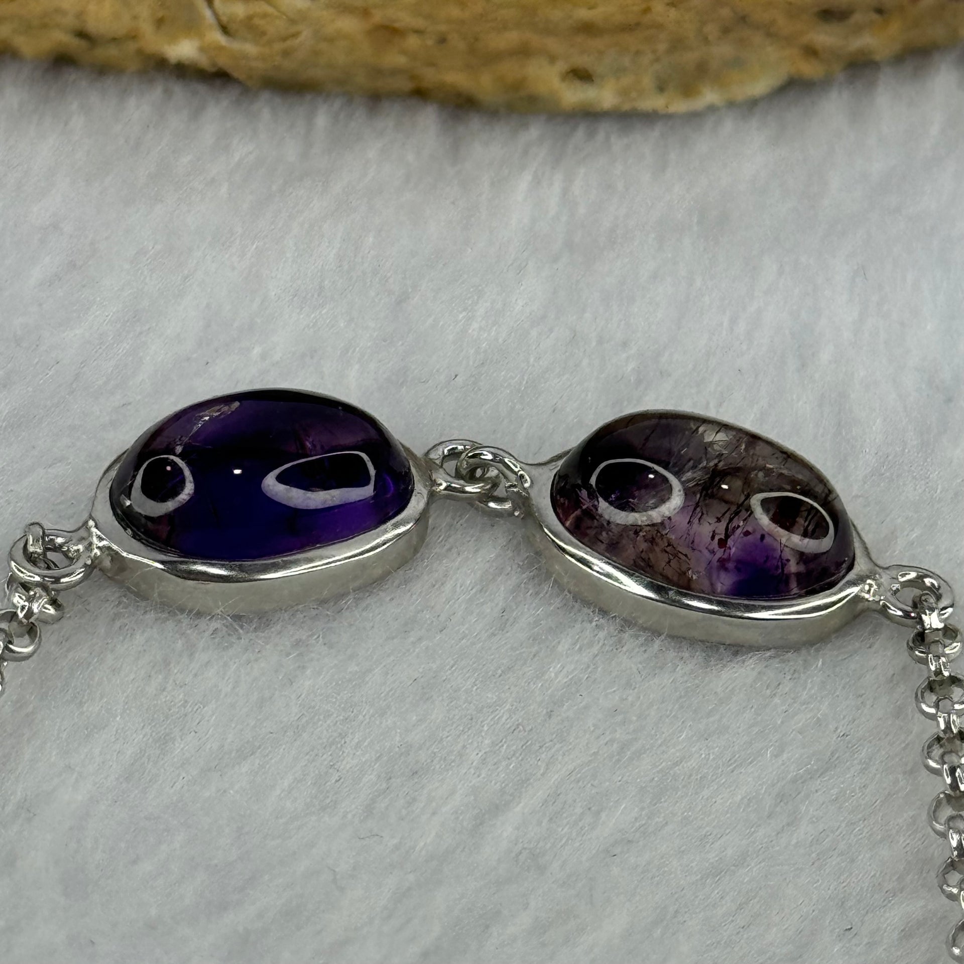 Above Average Natural Super 7 in S925 Sliver Bracelet 3.76g 11.4 by 7.3 by 4.9mm - Huangs Jadeite and Jewelry Pte Ltd