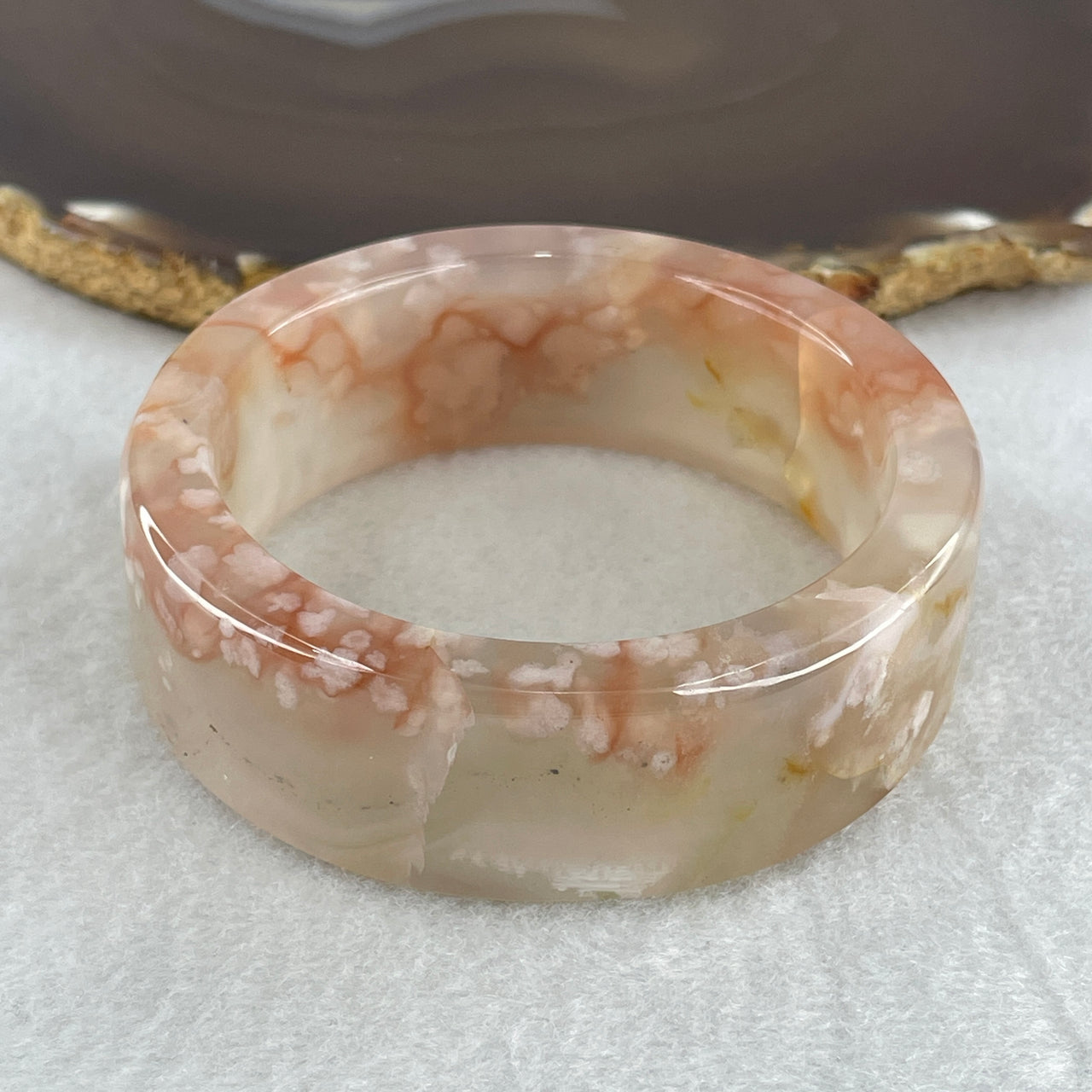 Flower Agate Bangle 200g 20.9 by 7.9 mm Internal Diameter 55.5 mm