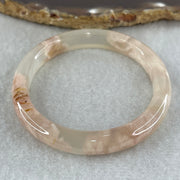 Natural Pink Flower Agate Oval Bangle Set | (63.99g | 54.6mm ID| 8.2 x 7.1mm | Blooming Self-Love & Emotional Renewal Anchor, Feng Shui Harmony & Petite Guifei Stacking Bangle Set) - Huangs Jadeite and Jewelry Pte Ltd