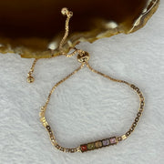 Multi Color Cubic Zirconia Crystals in 14KGF Bracelet (Adjustable Size) 4.9g 5.0 by 4.0 by 2.9mm - Huangs Jadeite and Jewelry Pte Ltd