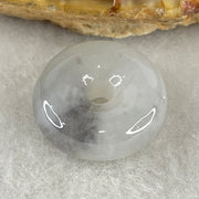 Type A Semi Icy Wuji Grey Jadeite Ping An Kou Donut Charm/Pendant 3.95g 16.7 by 6.8mm - Huangs Jadeite and Jewelry Pte Ltd