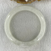 Natural Type A Jelly Faint Green to White Jadeite Bangle 57.86g Inner Diameter 53.8mm 12.7 by 8.1mm (External and Internal Lines) - Huangs Jadeite and Jewelry Pte Ltd