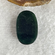 Type A Translucent Black Omphacite Jadeite Round Cabouchon Stone For Setting 3.08g 18.8 by 12.1 by 6.3mm - Huangs Jadeite and Jewelry Pte Ltd