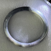 Type A Wuji Grey Black with Lavender Jadeite Oval Bangle Internal Diameter 57.8mm 48.41g 12.7 by 7.7mm (Very Slight Fine Internal Lines) - Huangs Jadeite and Jewelry Pte Ltd