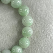Type A Light Green Jadeite Beads Bracelet 55.52g 16cm 12.7mm 16 Beads - Huangs Jadeite and Jewelry Pte Ltd