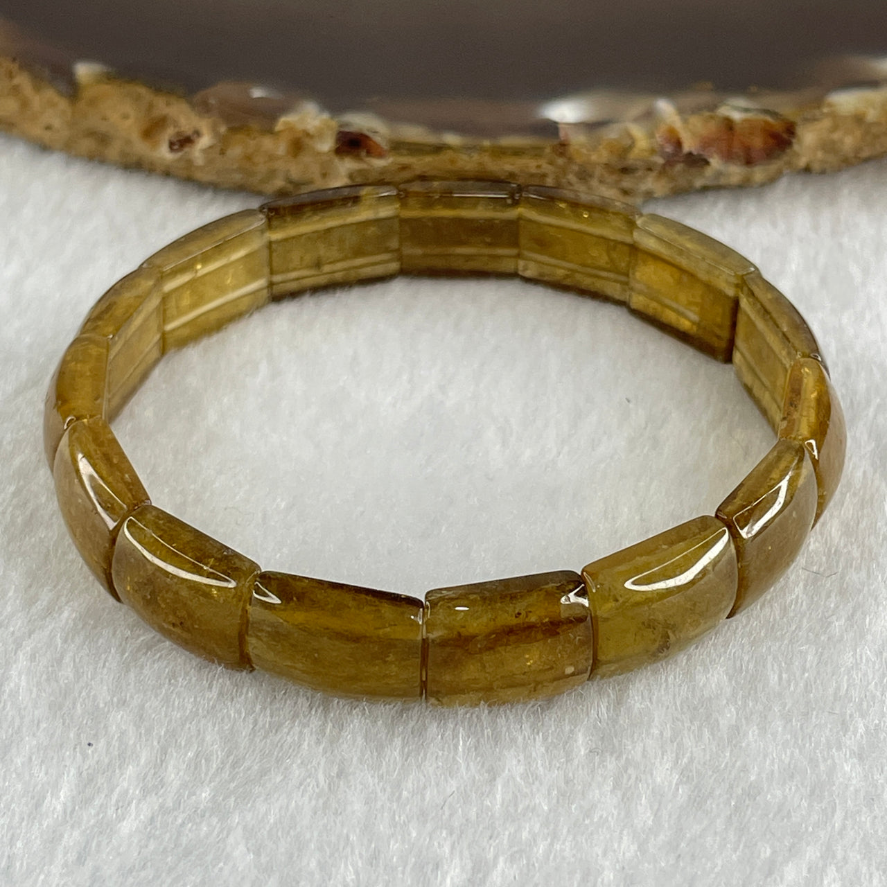 Natural Yellow Tourmaline Crystal Barrel Bracelet 15.90g 15cm 9.2 by 12.4 by 4.8mm 15Beads - Huangs Jadeite and Jewelry Pte Ltd