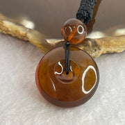 Natural Cognac Amber Ping An Kou Donut Pendant 3.92g 22.1 by 9.6mm 9.2mm 1 Beads - Huangs Jadeite and Jewelry Pte Ltd