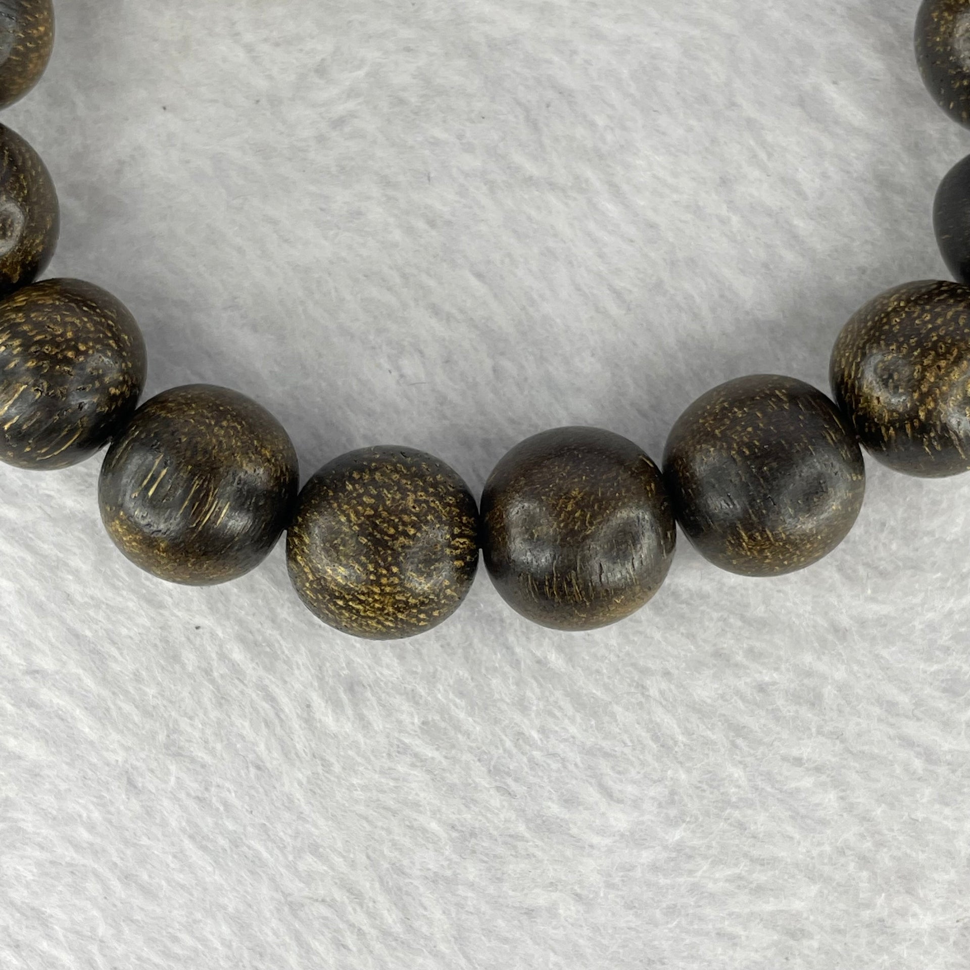 Natural Old Wild Malaysia Agarwood Bracelet (Sinking Type) 天然老野生马来西亚沉香手链 24.41g 18.5cm 14.1mm 16 Beads - Huangs Jadeite and Jewelry Pte Ltd