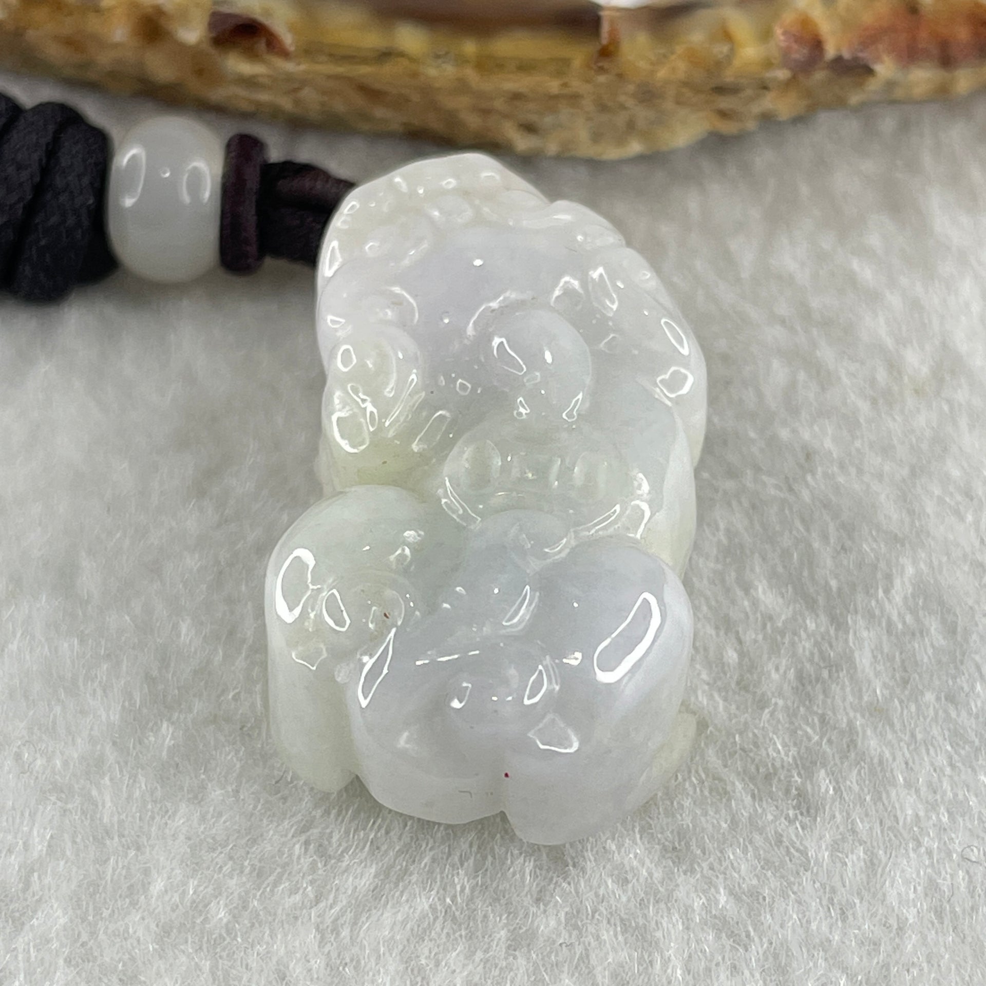 Type A Natural Light Lavender with Green Jadeite Pixiu Pendant 19.25g 32.5 by 17.5 by 13.2mm - Huangs Jadeite and Jewelry Pte Ltd
