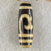 Natural Powerful Tibetan Old Oily Agate Double Du Mu Dzi Bead Heavenly Master (Tian Zhu) 9.15g 37.2 by 12.4mm - Huangs Jadeite and Jewelry Pte Ltd