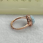 Natural Larimar in S925 Silver Rose Gold Color Ring (Adjustable Size) 2.55g 9.9 by 8.0 by 5.0mm - Huangs Jadeite and Jewelry Pte Ltd