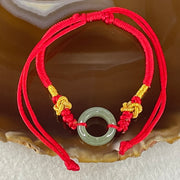 Type A Blueish Green Jadeite Ping An Kou String Bracelet 2.85g 14.8 by 6.1mm - Huangs Jadeite and Jewelry Pte Ltd